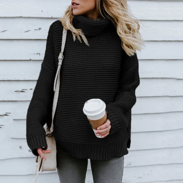 Women Turtleneck Sweaters Winter Pull Jumpers sweater