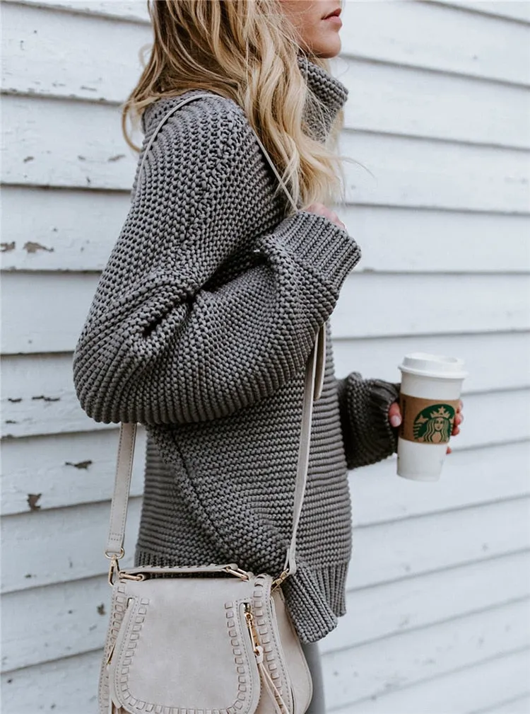 Women Turtleneck Sweaters Winter Pull Jumpers sweater