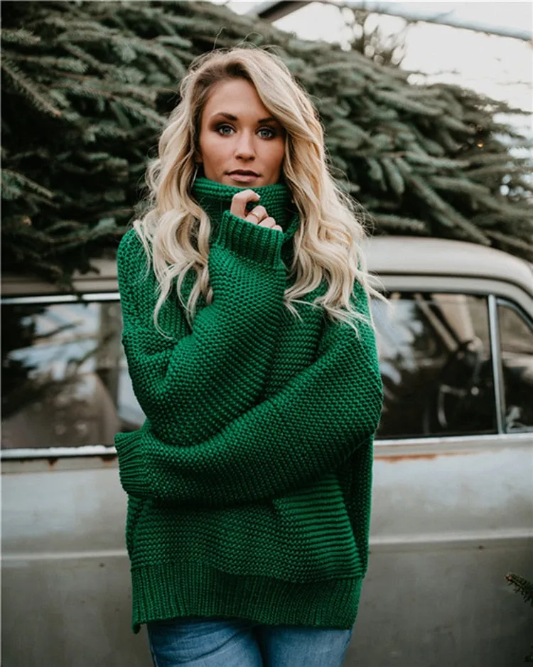 Women Turtleneck Sweaters Winter Pull Jumpers sweater