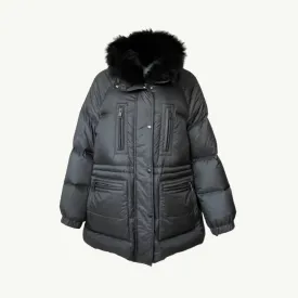 Yves Salomon Padded Down Coat - Noir